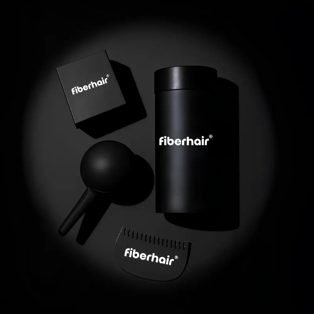 Fiberhair® Haarpuder Spray mit Haarfasern und Keratin für sofortiges Haarwachstum, Haarverdichtung und Regeneration bei Haarausfall.