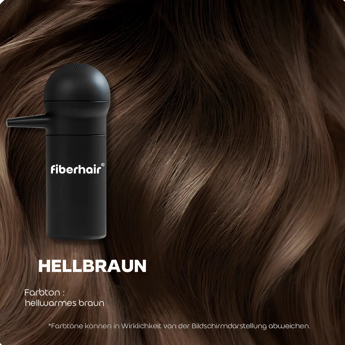 Fiberhair® Haarpuder Spray Hellbraun – sofortiger Ansatz‑Lift; kaschiert dünner werdende Stellen, natürliches Finish.