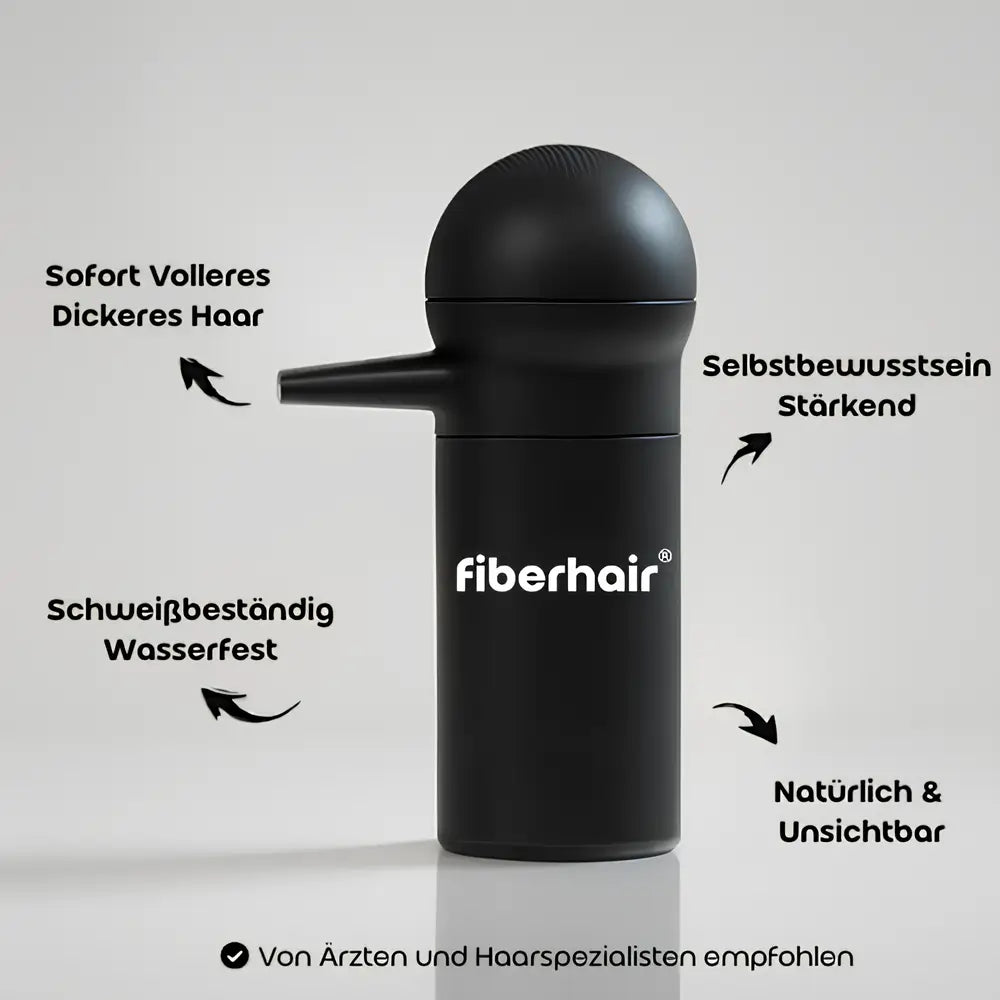Fiberhair® Haarpuder Spray mit Kératin für sofortige Haardichte und Volumen. Effektive Abdeckung von dünner werdenden Stellen in weniger als 10 Sekunden für ein natürliches Finish. Langanhaltende Wirkung für Männer und Frauen.